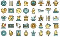 Pottery class icons set vector flat