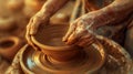 Pottery Clay Potter Hands Making Pot Concept Royalty Free Stock Photo