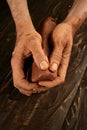 Pottery craftmanship potter hands work clay Royalty Free Stock Photo