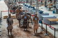 The pottery figures under restoration