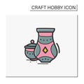 Pottery hand draw color icon