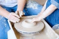 Pottery skill traditional art potter modeling clay