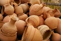 Pottery. Handmade Ceramic Clay Jugs Closeup Royalty Free Stock Photo