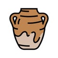 pottery human evolution color icon illustration