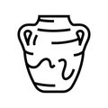 pottery human evolution line icon vector illustration