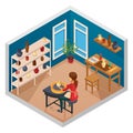 Pottery Isometric Workspace Composition