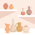 pottery jars card Royalty Free Stock Photo