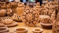 Artistic creations from pottery kilns showcase craftsmanship.AI Generated