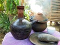 Pottery is a kitchen untensil made of clay. Royalty Free Stock Photo