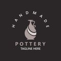 Pottery logo design handmade, creative traditional mug craft concept inspiration nature workshop template