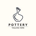 Pottery logo design handmade, creative traditional mug craft sign concept inspiration nature workshop