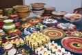 Pottery on Market in Frigiliana an old Moorish village above Nerja on the Costa del Sol in Southern Spain