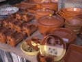 Pottery on Market in Nerja on the Eastern End of the Costa del Sol in Spain Royalty Free Stock Photo