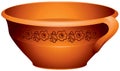 Pottery for the milk or porridge Royalty Free Stock Photo