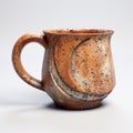 Zbrush-inspired Orange Mug With Black Speckles