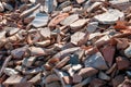 Pottery shards from excavations of an ancient city, archaeological site