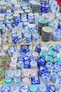 Pottery stall at the Hoi An Market, Vietnam. Royalty Free Stock Photo