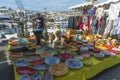 Pottery stall La Ciotat Sunday market Royalty Free Stock Photo