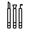 Pottery tools icon outline vector. Education pot