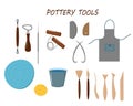 Pottery tools set. Vector illustration.