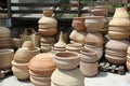 Pottery workshop place with a lot of big traditional clay pots Royalty Free Stock Photo