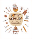 Pottery Workshop Studio invitation Pottery Worshop Studio invitation doodle style