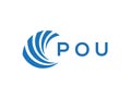 POU letter logo design on white background. POU creative circle letter logo concept.