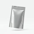 A pouch packaging with side gussets, glossy silver Royalty Free Stock Photo