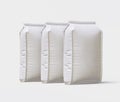 Pouch packaging white color and craft paper or cartoon realistic texture