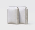 Pouch packaging white color and craft paper or cartoon realistic texture