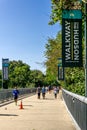 Tourist visiting The Walkway over the Hudson, a pedestrian walkway as part of the new Walkway Royalty Free Stock Photo