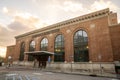 A landscape view of the historic Poughkeepsie Railroad station, a Metro-North Railroad and Royalty Free Stock Photo