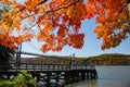 Poughkeepsie Waterfront and the FDR Mid Hudson Bridge Royalty Free Stock Photo