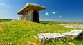 Poulnabrone dolmen, a neolithic portal tomb, tourist attraction located in the Burren, County Clare, Ireland Royalty Free Stock Photo