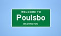 Poulsbo, Washington city limit sign. Town sign from the USA.