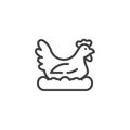 Poultry farming line icon