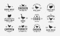 Poultry logo set. Royalty Free Stock Photo