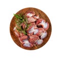 Poultry Offal Isolated, Raw Chicken Stomach, Poultry Giblets, Fresh Turkey Stomach, Chicken Gizzard Royalty Free Stock Photo