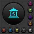 Pound bank office dark push buttons with color icons