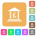 Pound bank office rounded square flat icons