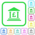 Pound bank office vivid colored flat icons icons