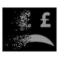 White Dissolving Dotted Halftone Pound Bankrupt Sad Emotion Icon