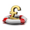 Pound British Currency Sign on a Lifebuoy Royalty Free Stock Photo