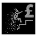 White Dissipated Dotted Halftone Pound Business Stairs Icon