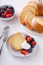 Pound cake, traditional vanilla or sour cream flavor Royalty Free Stock Photo