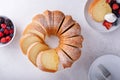 Pound cake, traditional vanilla or sour cream flavor Royalty Free Stock Photo