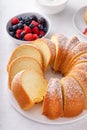 Pound cake, traditional vanilla or sour cream flavor Royalty Free Stock Photo