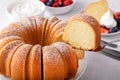 Pound cake, traditional vanilla or sour cream flavor Royalty Free Stock Photo