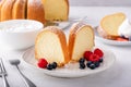 Pound cake, traditional vanilla or sour cream flavor Royalty Free Stock Photo