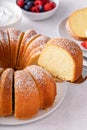 Pound cake, traditional vanilla or sour cream flavor Royalty Free Stock Photo